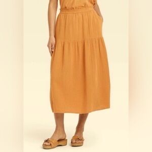 Women's Burnt Orange Midi Skirt NWT